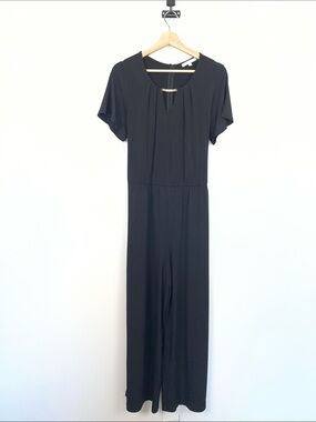 G Kollection Women's L Broch Keyhole Neckline Short-Sleeve Tie Waist Jumpsuit